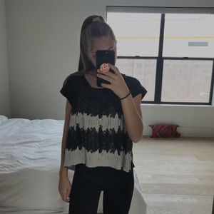 All Saints Black Patterned Tee